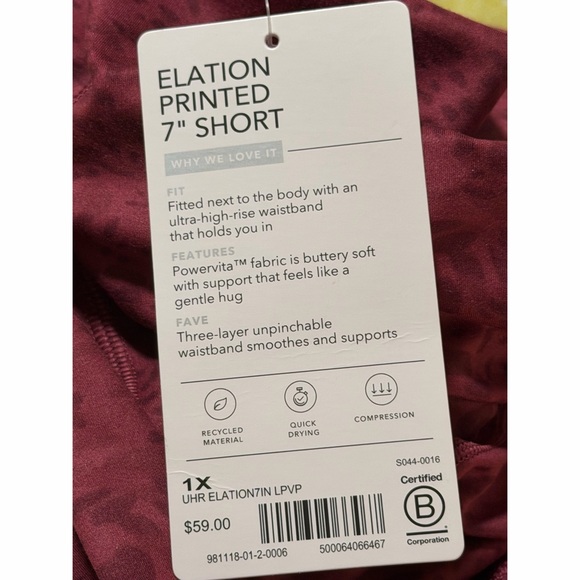 Athleta Women's Printed 7" Shorts - Pink NWT SZ 1X - Picture 10 of 16